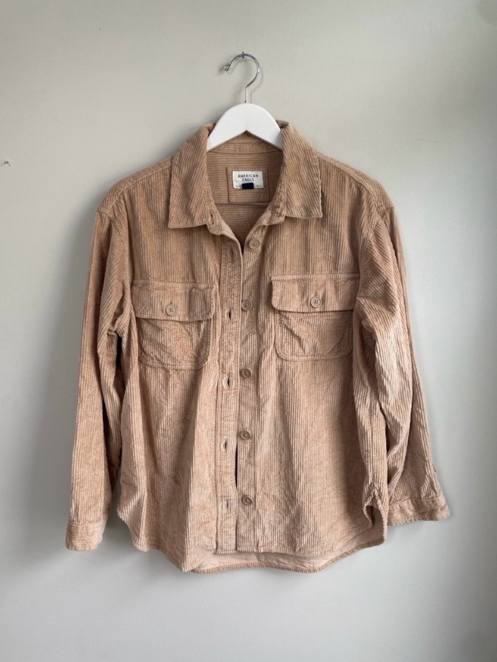 American Eagle Y2K 100% Cotton Fall Carmel Corduroy Shacket Medium womens